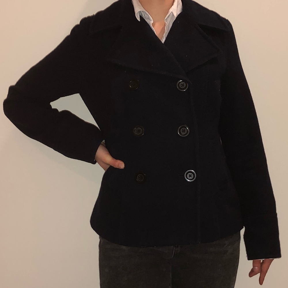 Old Navy Wool Navy Blue Peacoat